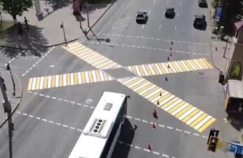 Диагональные пешеходные переходы появились в Казахстане